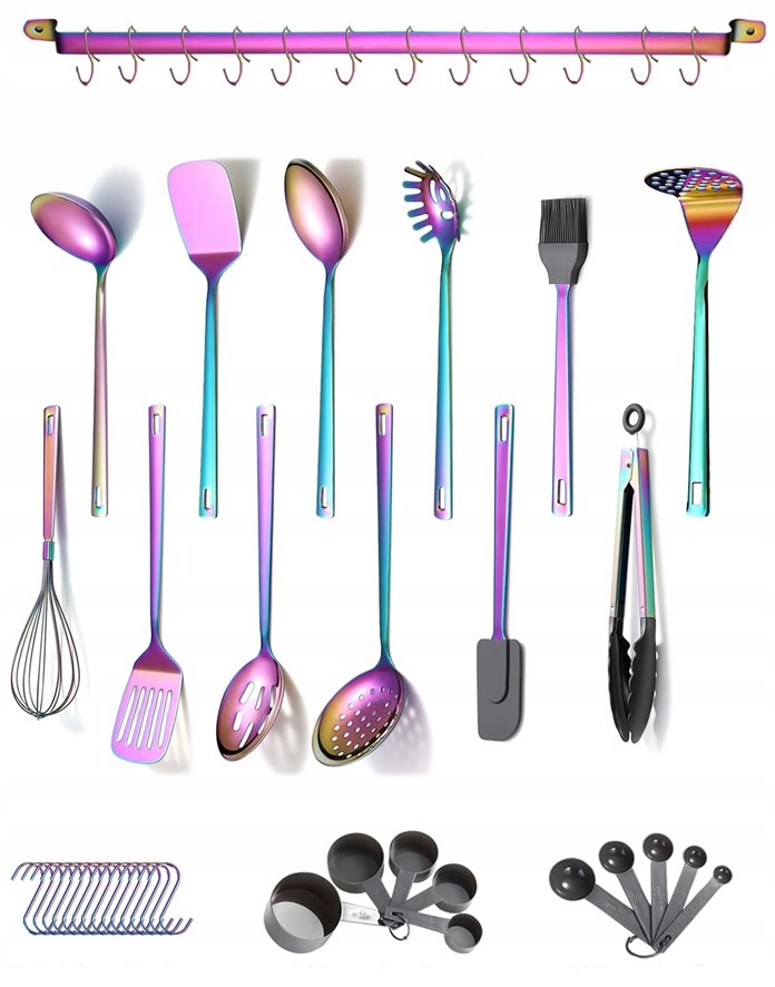 Zestaw przyborów kuchennych opalizujący 37 el