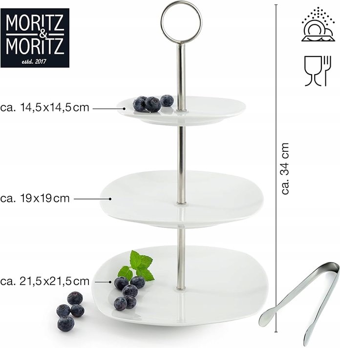 Patera biała ze szczypcami Moritz&Moritz