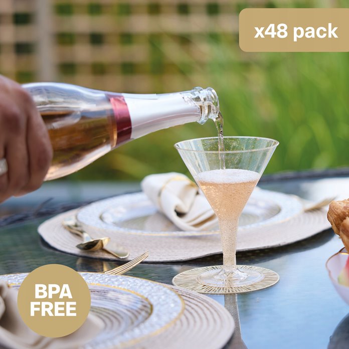 Złote kieliszki do drinków wielorazowe 12 sztuk