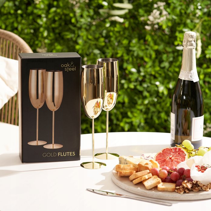 Kieliszki do szampana złote 2 szt opakowanie