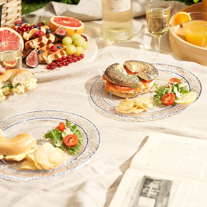 Srebrne talerze wielorazowe obiadowe 10 szt 26 cm