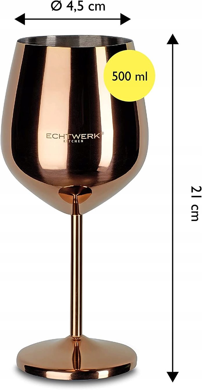 Kieliszek do wina miedziany stalowy  0,5 l