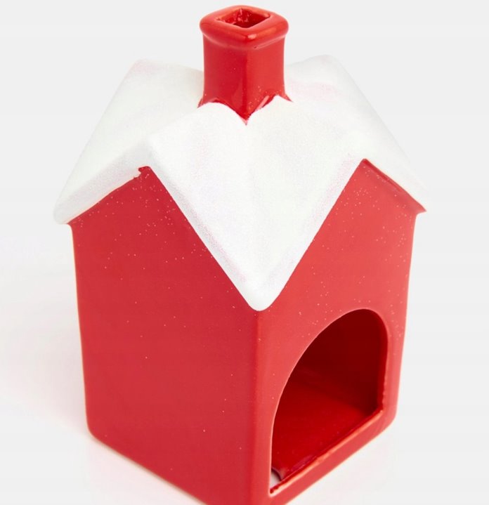 Domek dekoracyjny czerwono-biały 14 cm