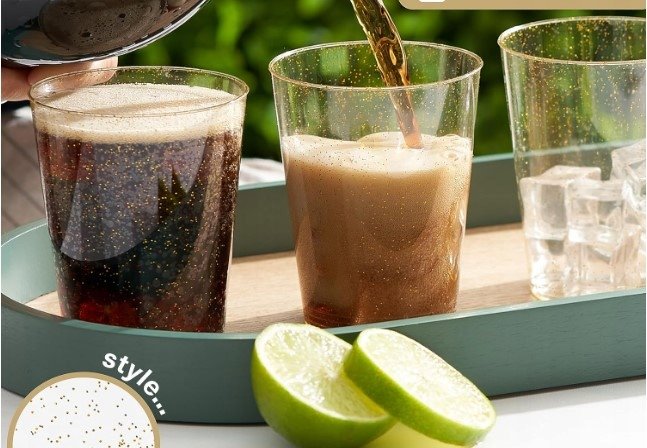 Kubki wielorazowe złote 10 szt