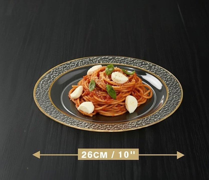 Talerze plastikowe wielorazowe młotkowane 10szt