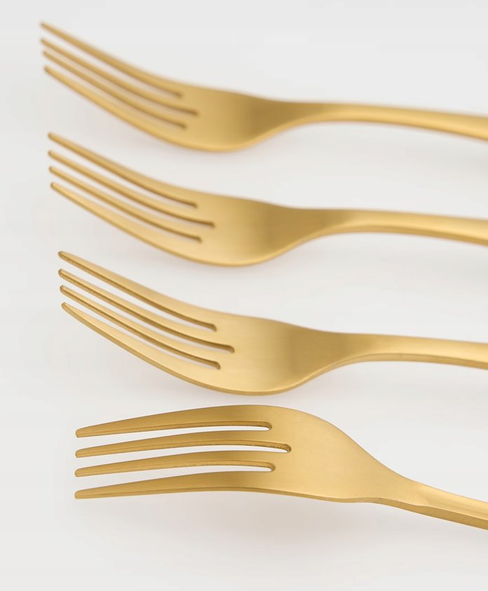 Złote widelczyki 4 sztuki