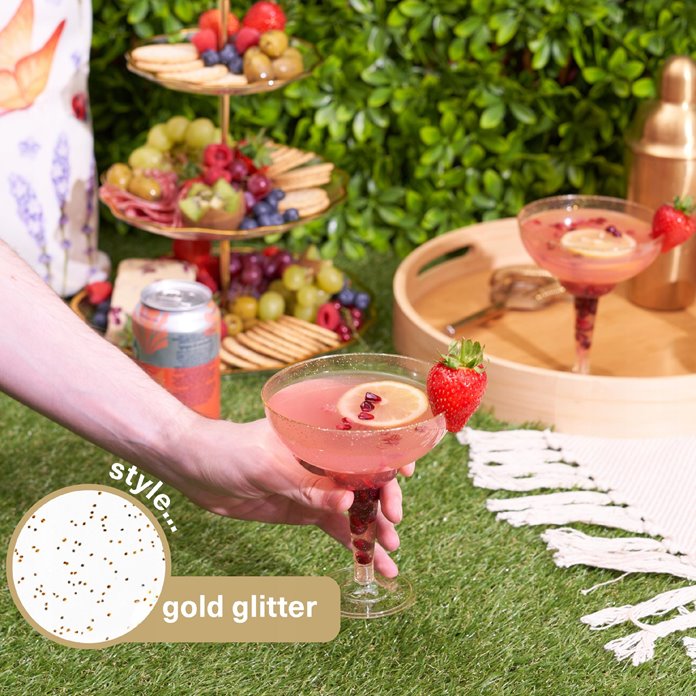 Złote kieliszki wielorazowe do Margarity 12 sztuk