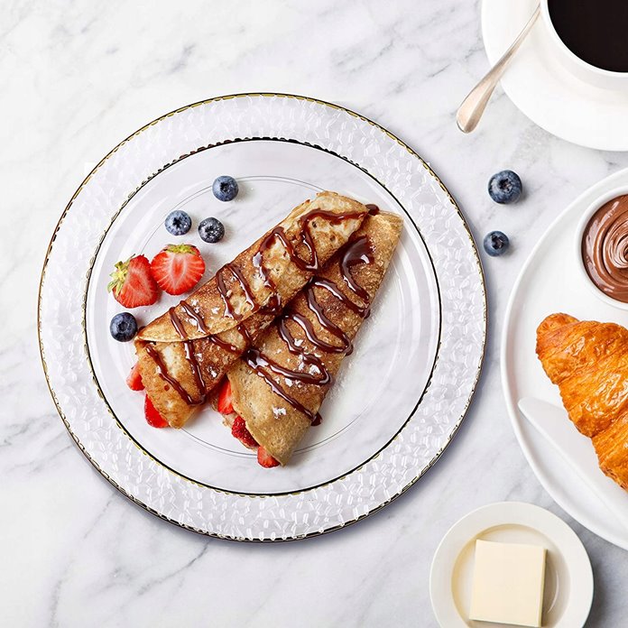 Talerze plastikowe wielorazowe młotkowane 10szt