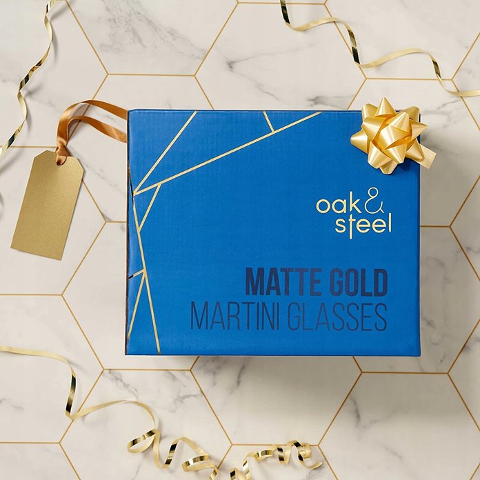 Kieliszki do martini stalowe złote 4 sztuki