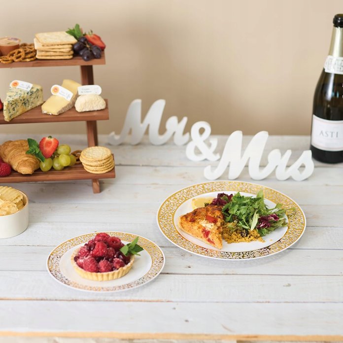 Złote talerze wielorazowe 20 sztuk