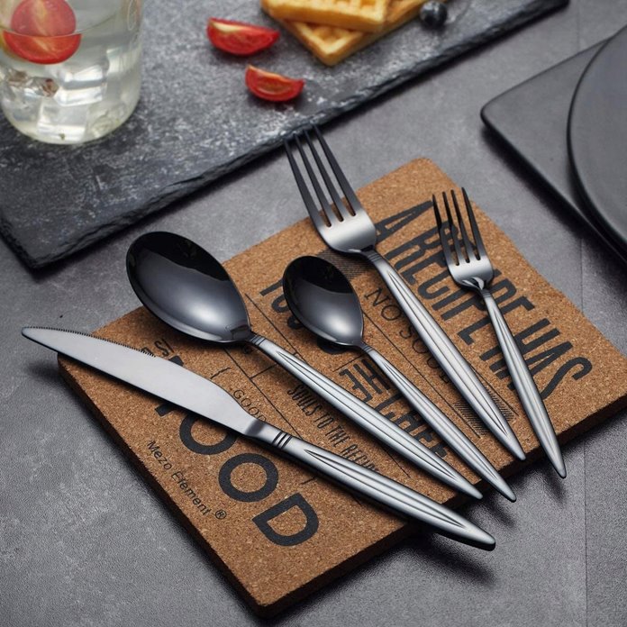 Sztućce czarne 30 el/6 os