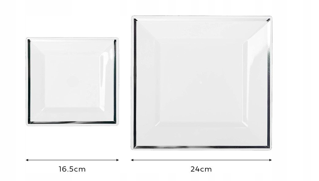 Talerze wielorazowe kwadratowe 10 sztuk