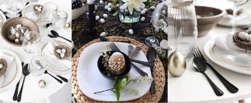 Komplet sztućców czarnych 16 el/4 os