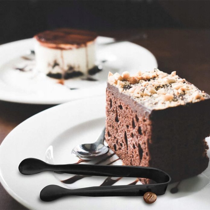 Czarne szczypce do cukru 11 cm