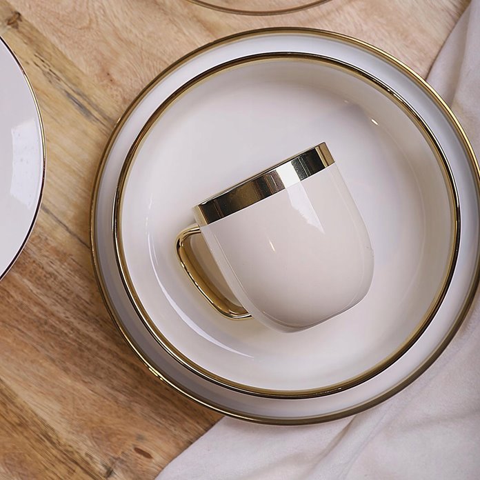 Kubek biały ze złotym rantem 280 ml