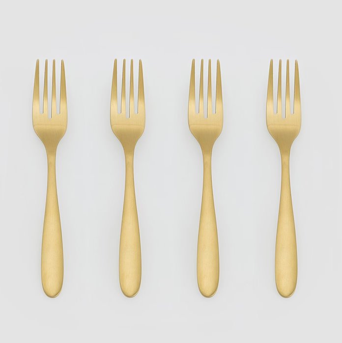 Złote widelczyki 4 sztuki