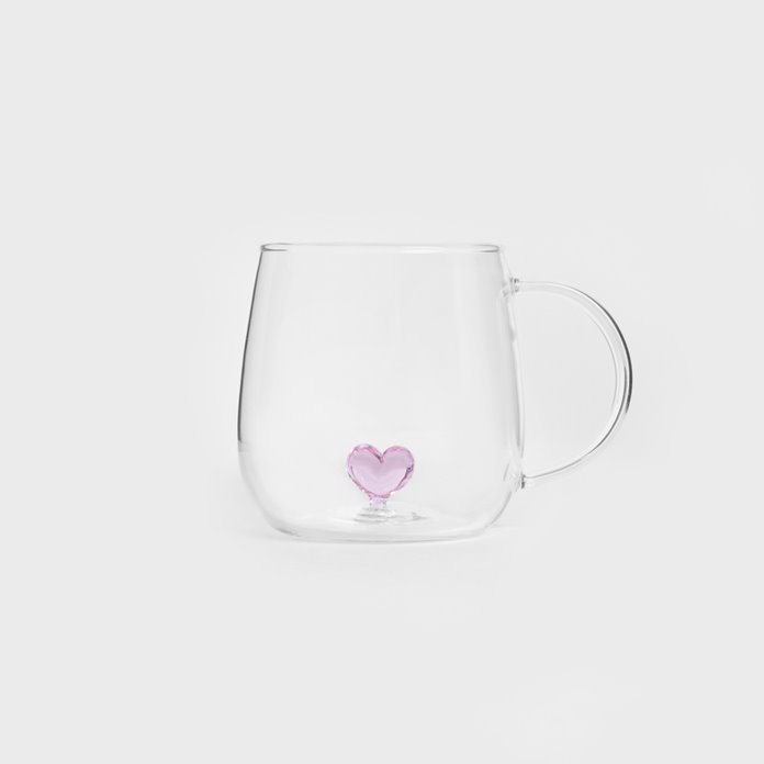 Szklanka do napojów Homla 400 ml z serduszkiem z sercem walentynki prezent
