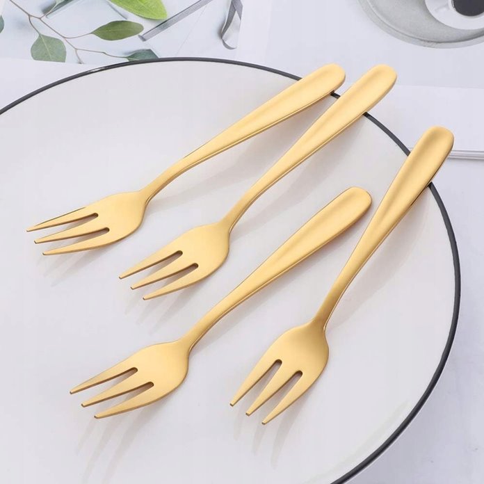 Złote widelczyki 12 szt