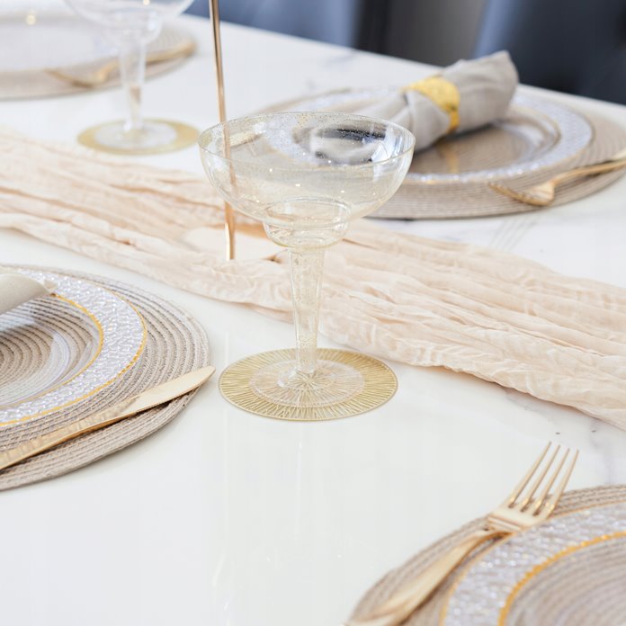 Złote kieliszki wielorazowe do Margarity 12 sztuk