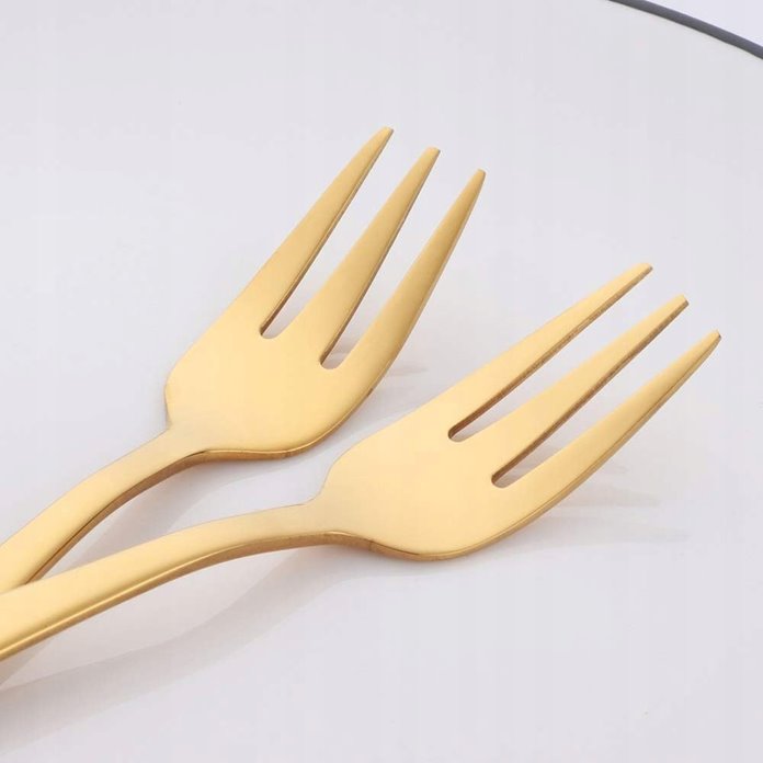 Złote widelczyki 8 sztuk