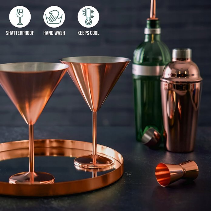 Kieliszki do martini różowe złoto 4 szt