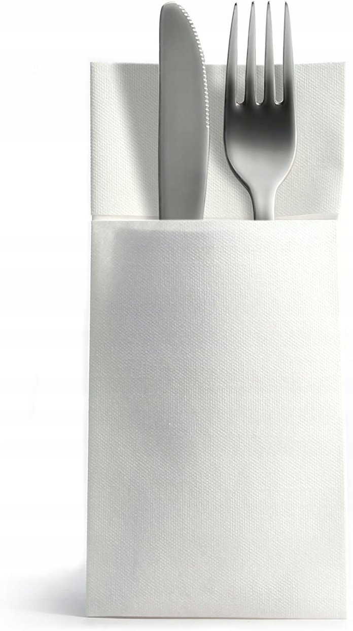 Kieszonki na sztućce białe 12 sztuk