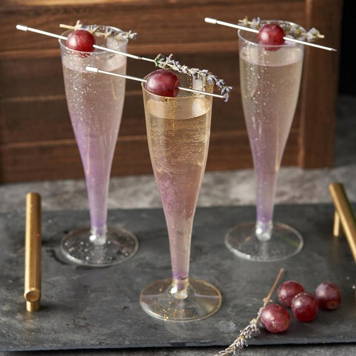 Kieliszki do szampana złote 10 sztuk brokatowe