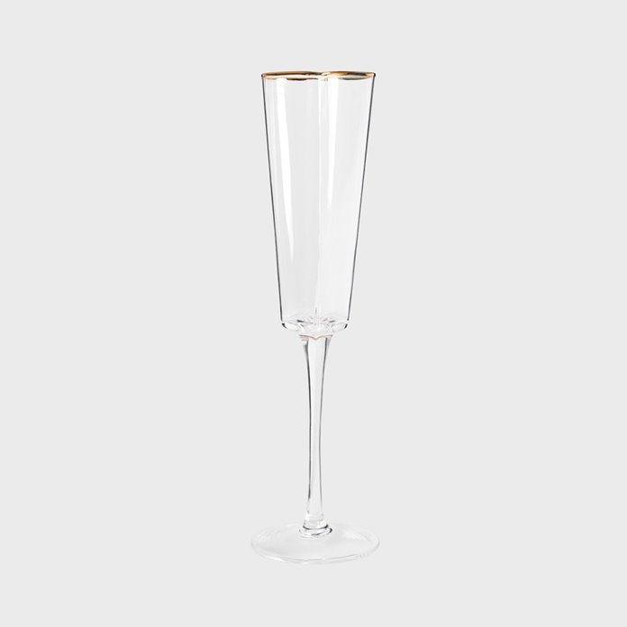 Kieliszek do szampana Homla ze złotym rantem złoty 150ml w kształcie serca