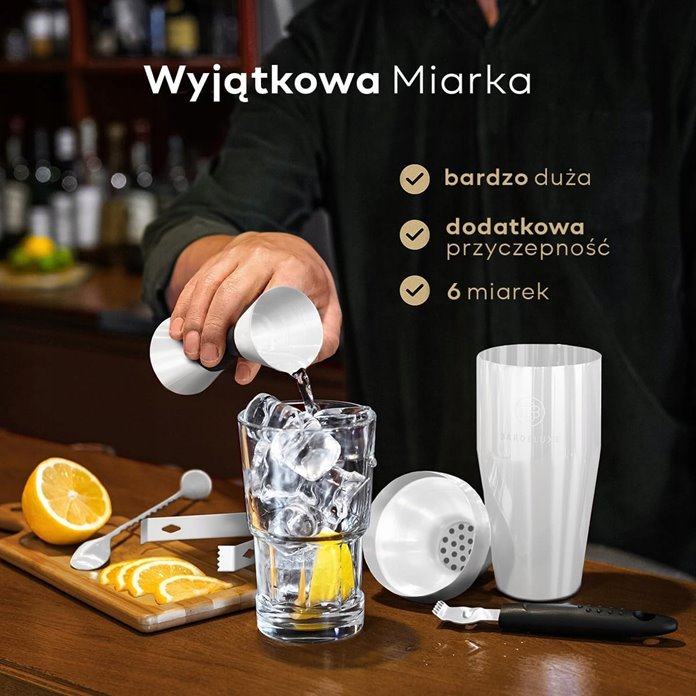 Zestaw barmański biały 12 elementów