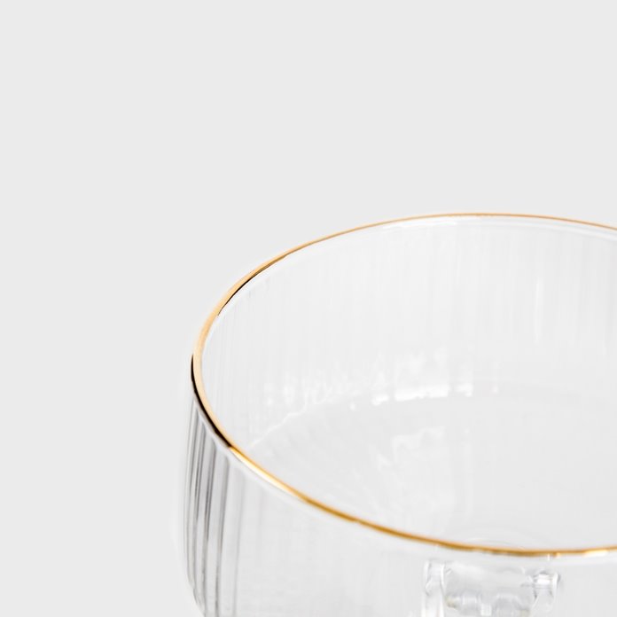 Kieliszkek do wina martini ze złotym rantem ryflowany 1 szt.