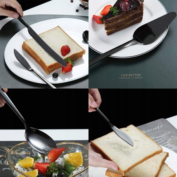 Czarny zestaw do serwowania 10 sztuk