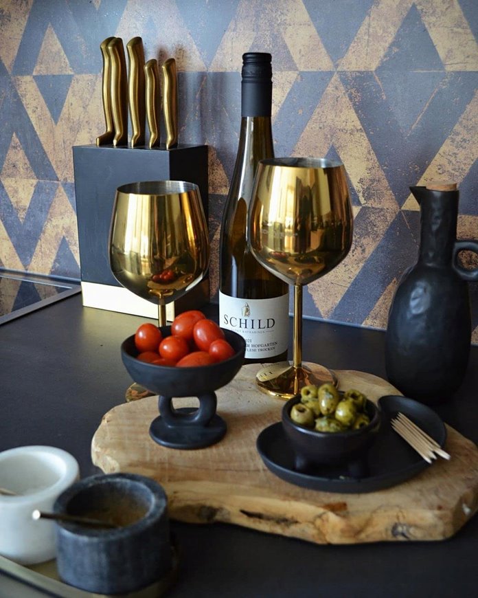 Kieliszek do wina stalowy złoty  500 ml Stalowy