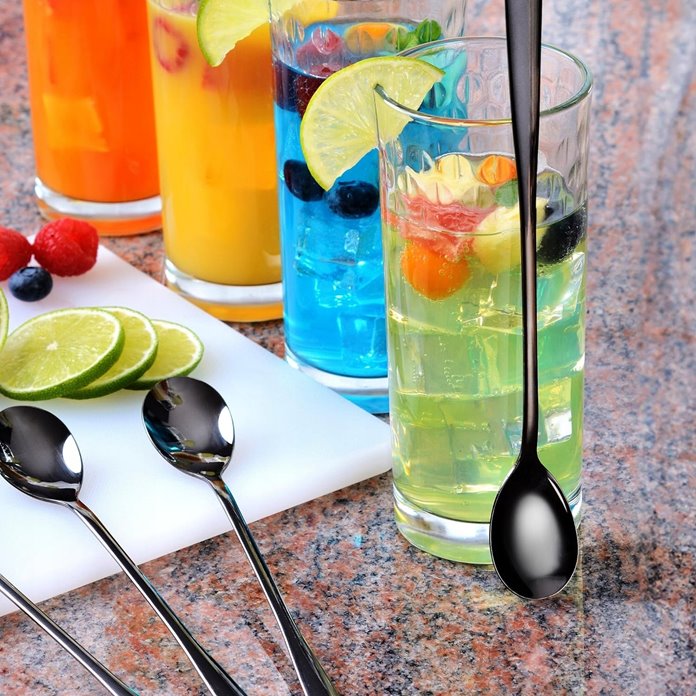 Łyżeczki do latte czarne 6 sztuk