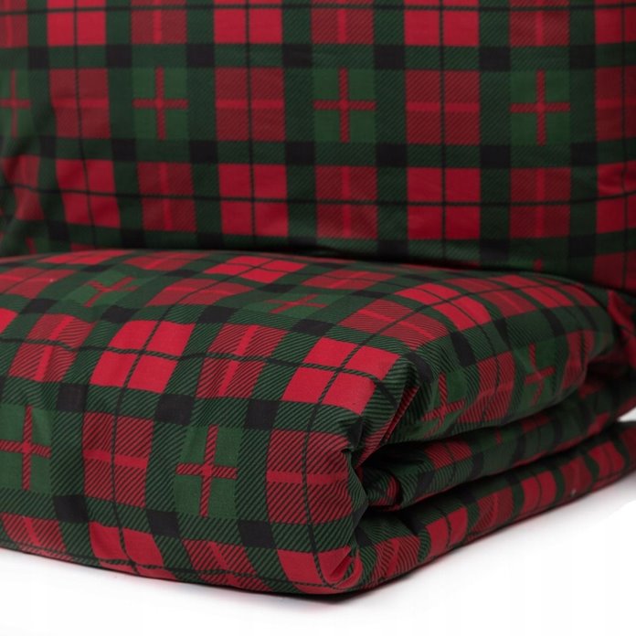 Pościel w kratę 220x200 bawełna prezent Świąteczna Święta wigilia Tartan