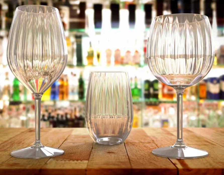 Szklanka ryflowana z tworzywa HoReCa premium