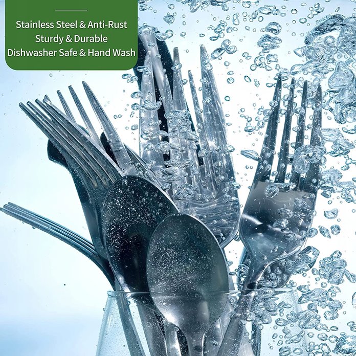 Sztućce czarne 36 el/ 6 os