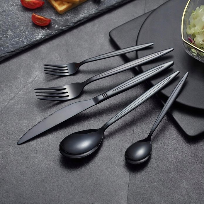 Sztućce czarne 30 el/6 os