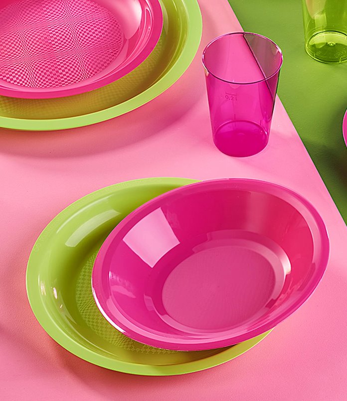 Talerze plastikowe zielone 25 szt wielorazowe