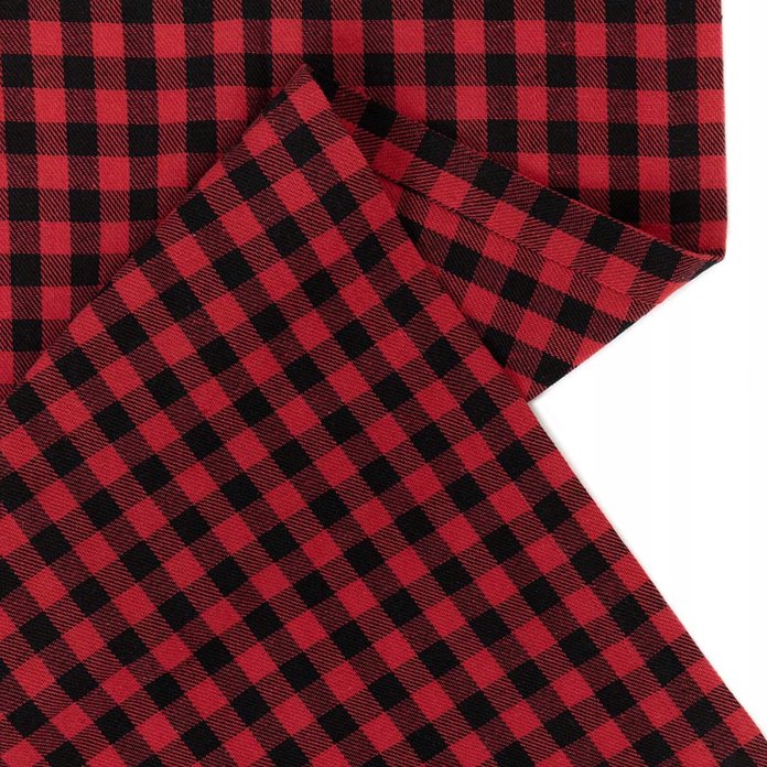 Bieżnik czerwony w kratę 160 x 40 cm