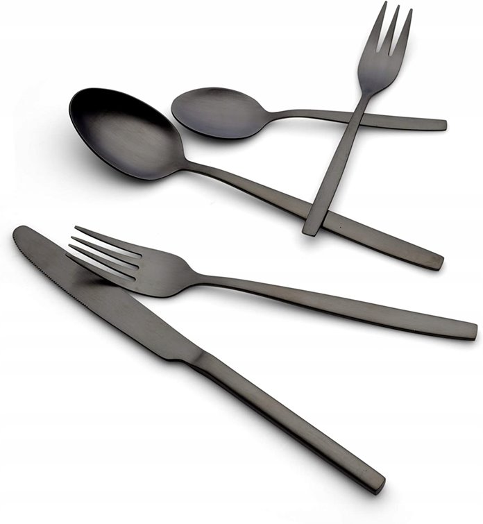 Czarne sztućce Echtwerk 30 el/ 6 os