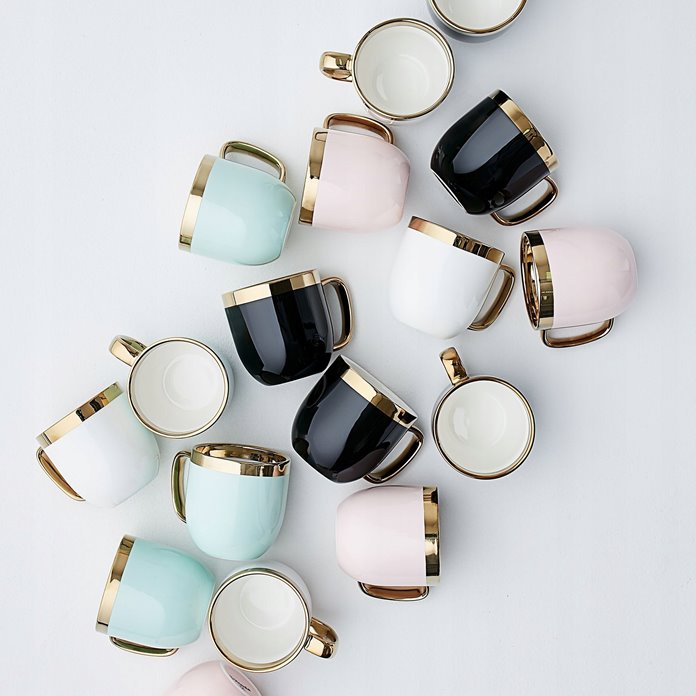 Kubek biały ze złotym rantem 280 ml