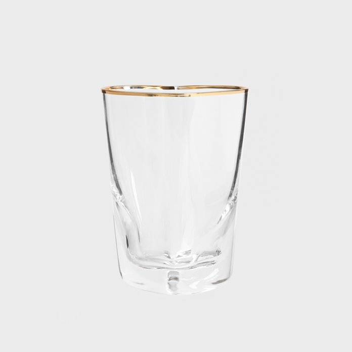 Szklanka do napojów Homla 280 ml w kaształcie serca ze złotą obwódką