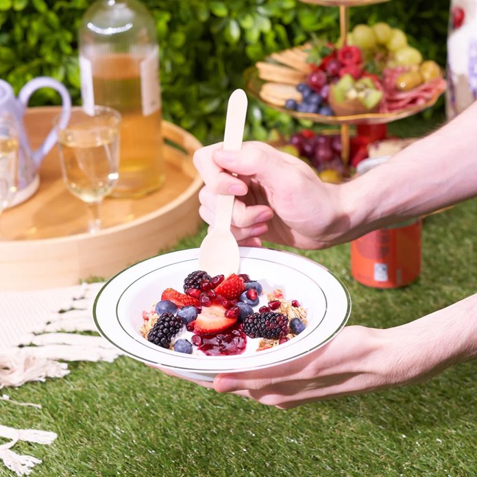 Plastikowe talerze wielorazowe srebrne 10 sztuk