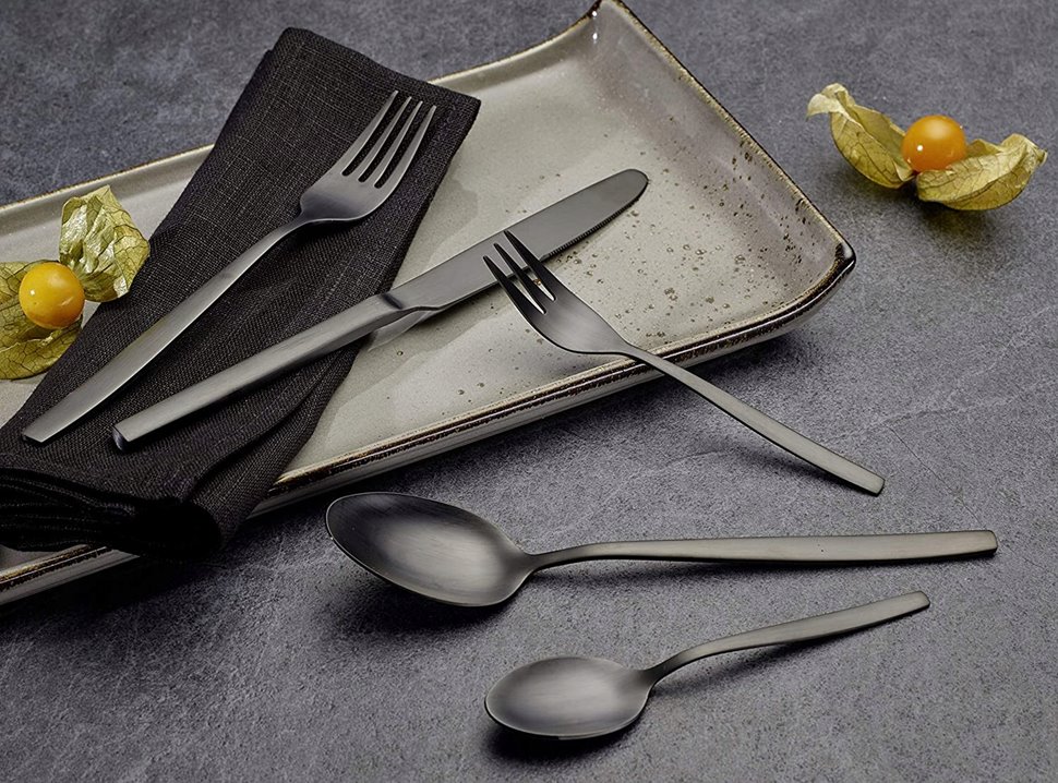 Czarne sztućce Echtwerk 30 el/ 6 os