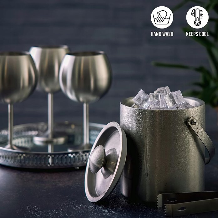 Wiaderko na lód ze szczypcami