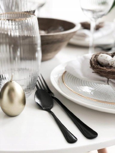 Komplet sztućców czarnych 16 el/4 os