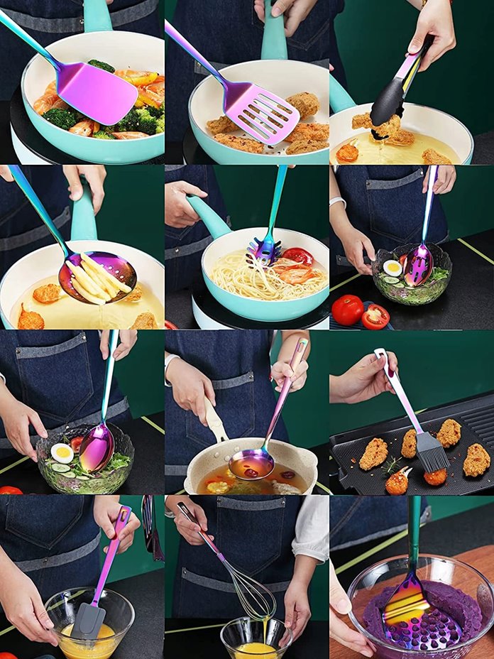 Zestaw przyborów kuchennych opalizujący 37 el