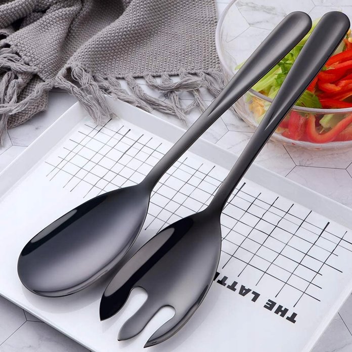 Sztućce do serwowania czarne 30 cm