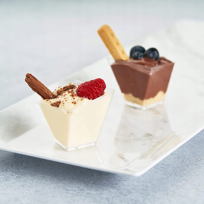 Wielorazowe kubeczki deserowe 10 sztuk trapezowe