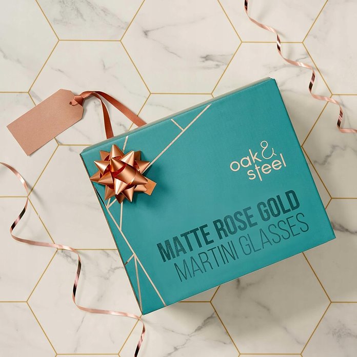 Kieliszki do martini różowe złoto 4 szt